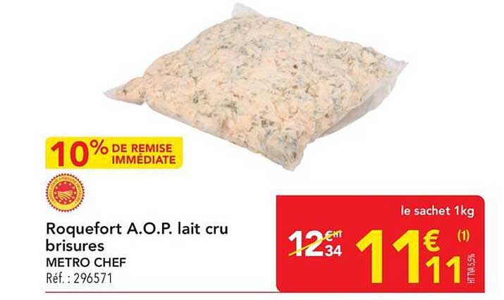 Roquefort A.O.P. lait cru brisures