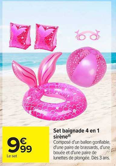 Set baignade 4 en 1 sirène