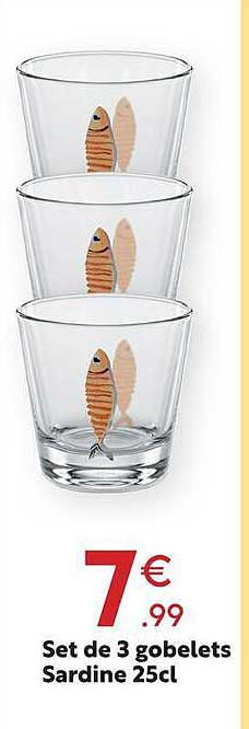 Set de 3 gobelets Sardine 25cl
