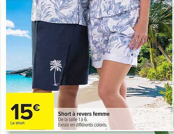 Short à revers femme