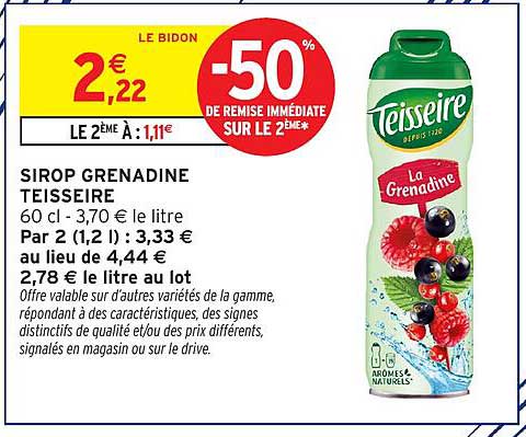 SIROP GRENADINE TEISSEIRE