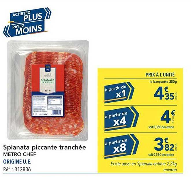 Spianata piquante tranchée METRO CHEF ORIGINE U.E.