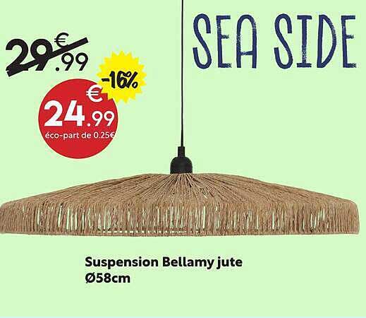 Suspension Bellamy jute Ø58cm