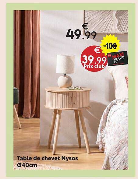 Table de chevet Nysos Ø40cm