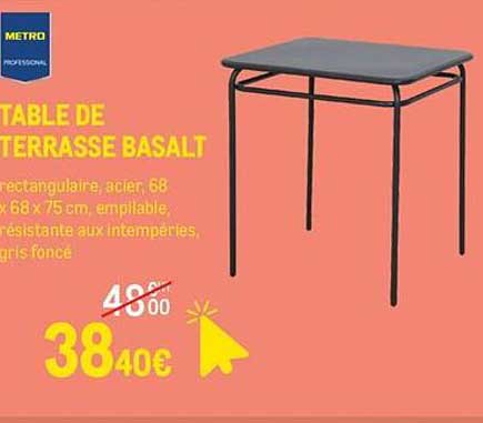 TABLE DE TERRASSE BASALT