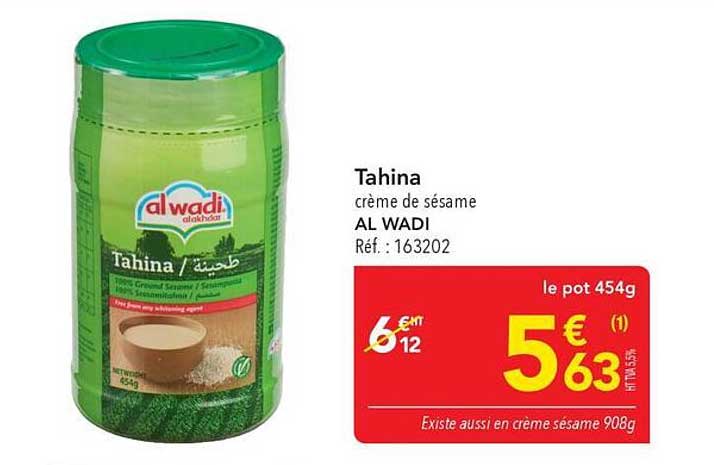 Tahina crème de sésame AL WADI Réf. : 163202
