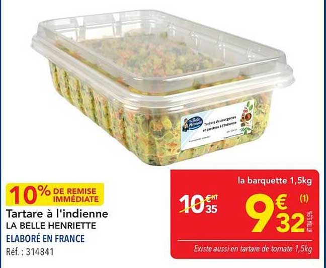 Tartare à l'indienne LA BELLE HENRIETTE ELABORÉ EN FRANCE