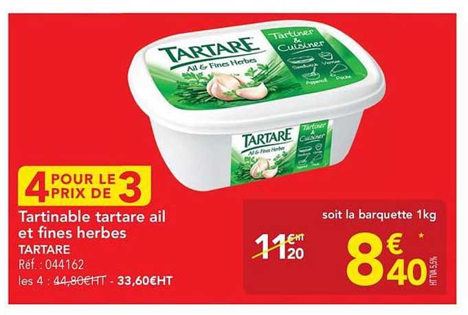 Tartinable tartare ail et fines herbes