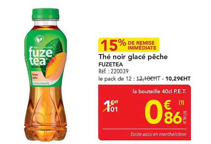 Thé noir glacé pêche FUZETEA