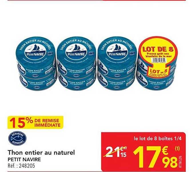 Thon entier au naturel PETIT NAVIRE