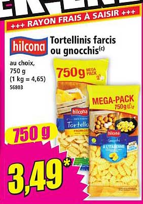 Tortellinis farcis ou gnocchis