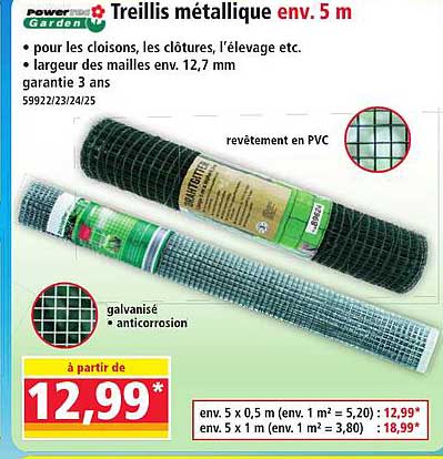 Treillis métallique env. 5 m