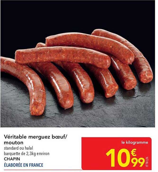 Véritable merguez bœuf/mouton