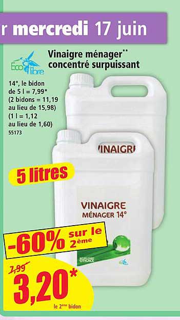 Vinaigre ménager** concentré surpuissant