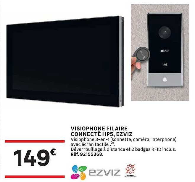 VISIOPHONE FILAIRE CONNECTÉ HP5, EZVIZ