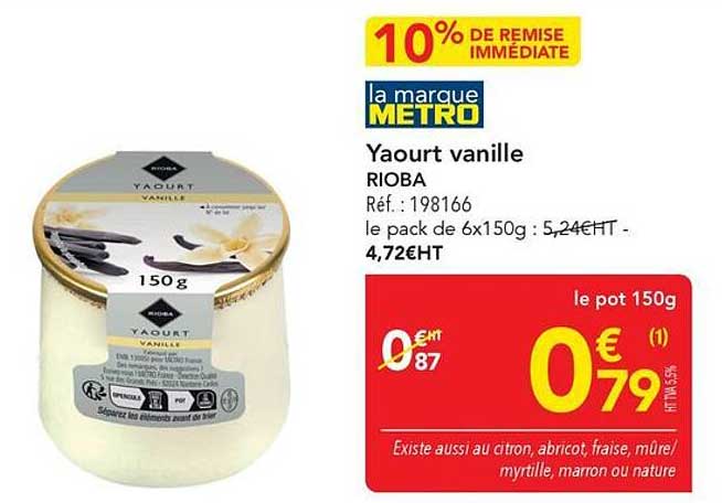 Yaourt vanille RIOBA