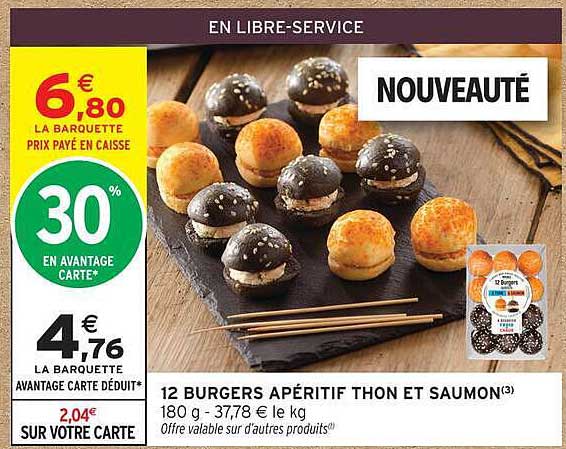 12 BURGERS APÉRITIF THON ET SAUMON