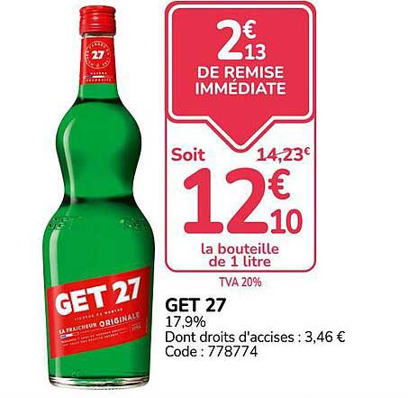 2€13 DE REMISE IMMÉDIATE