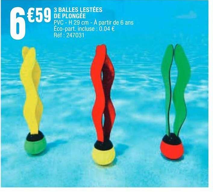 3 BALLES LESTÉES DE PLONGÉE