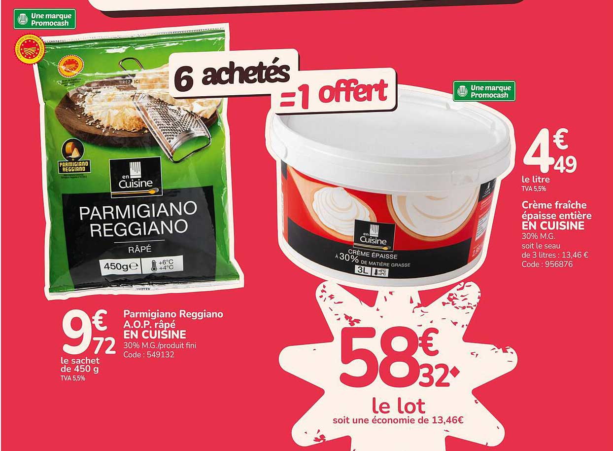 6 achetés = 1 offert