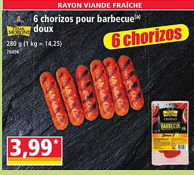 6 chorizos pour barbecue(a) doux