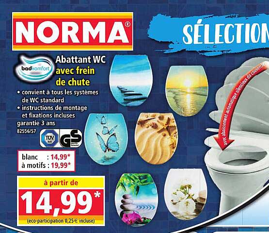 Abattant WC avec frein de chute