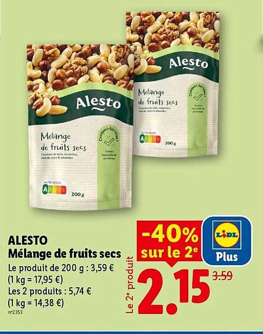 ALESTO Mélange de fruits secs