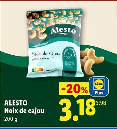 ALESTO Noix de cajou 200 g