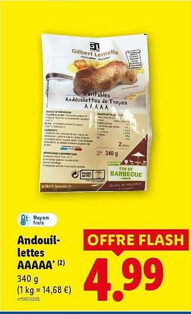 Andouillettes AAAAA* (2) 340 g (1 kg = 14,68 €)