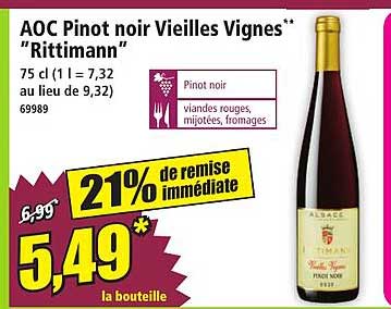 AOC Pinot noir Vieilles Vignes** "Rittimann"