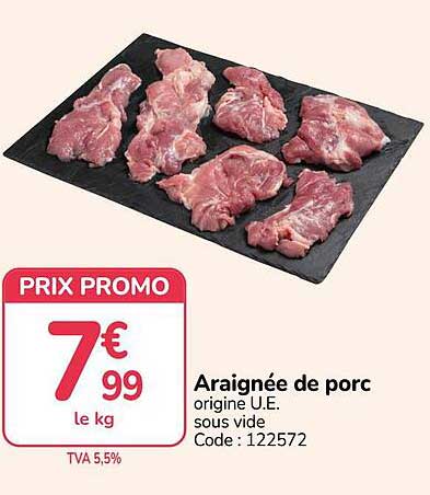 Araignée de porc origine U.E. sous vide Code : 122572