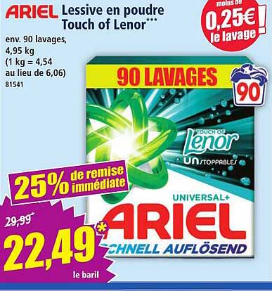ARIEL Lessive en poudre Touch of Lenor***