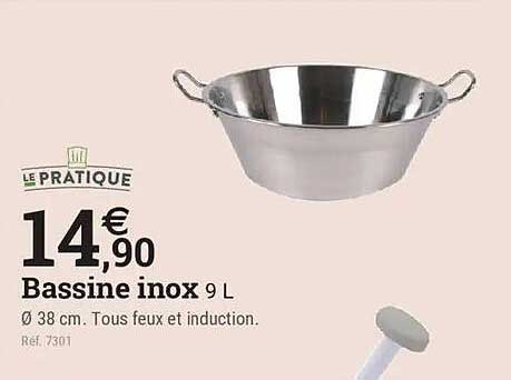 Bassine inox 9 L