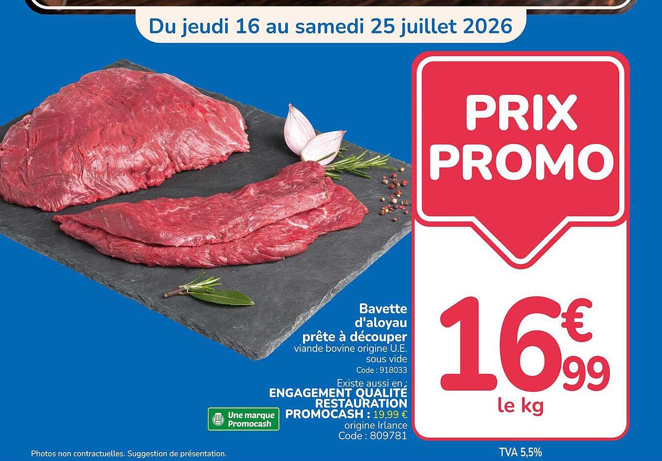 Bavette d'aloyau prête à découper