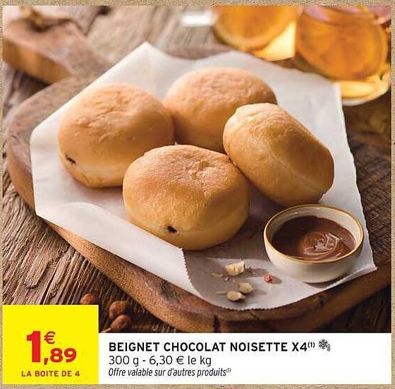 BEIGNET CHOCOLAT NOISETTE X4