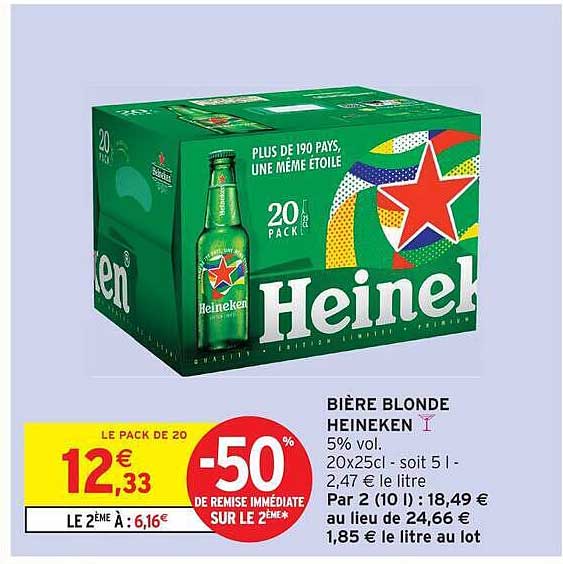 BIÈRE BLONDE HEINEKEN