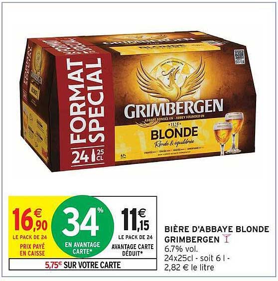 BIÈRE D'ABBAYE BLONDE GRIMBERGEN