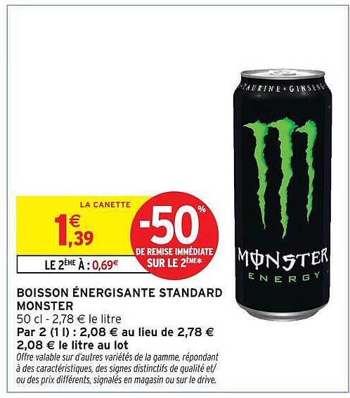 BOISSON ÉNERGISANTE STANDARD MONSTER