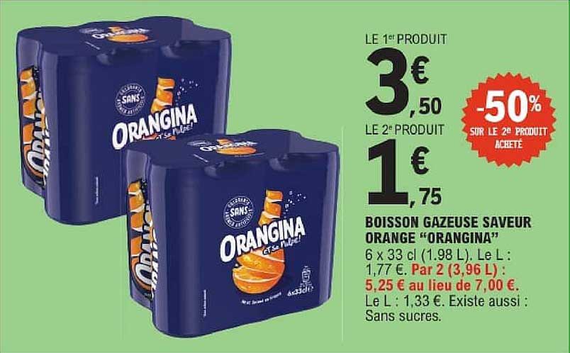 BOISSON GAZEUSE SAVEUR ORANGE “ORANGINA”
