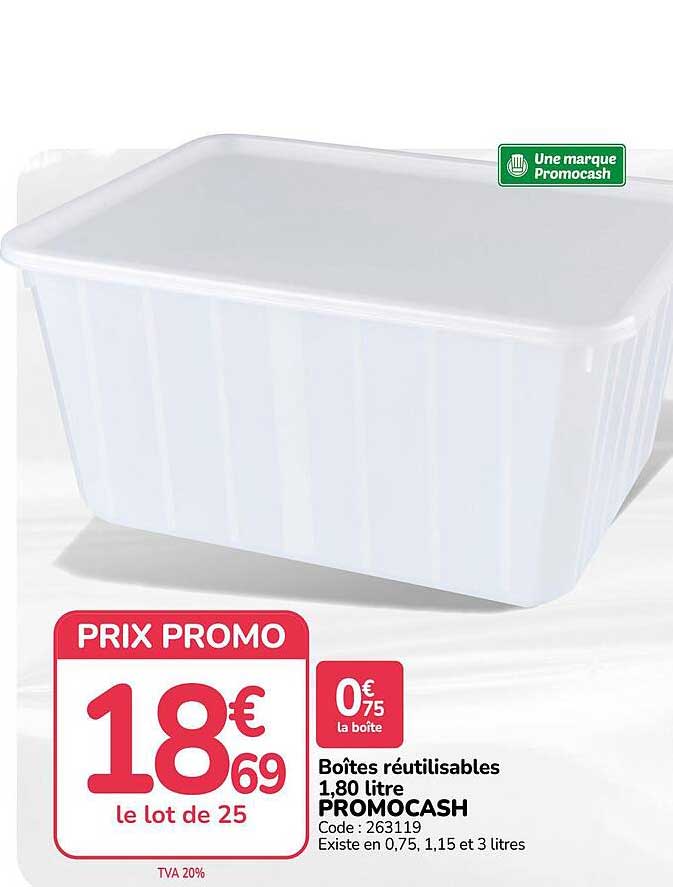 Boîtes réutilisables 1,80 litre PROMOCASH