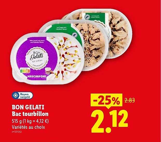BON GELATI Bac tourbillon