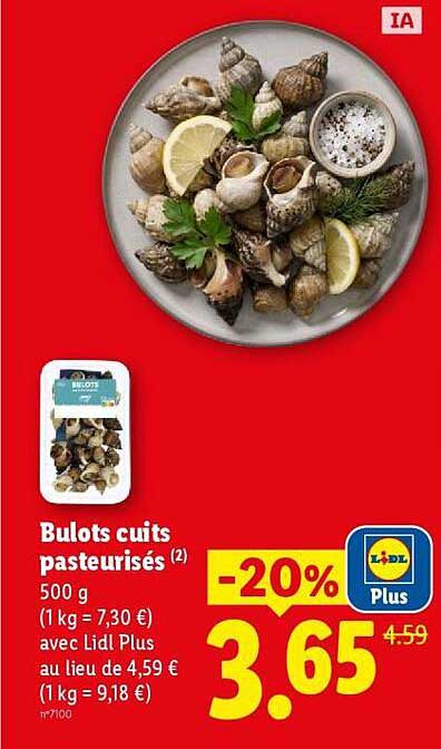 Bulots cuits pasteurisés