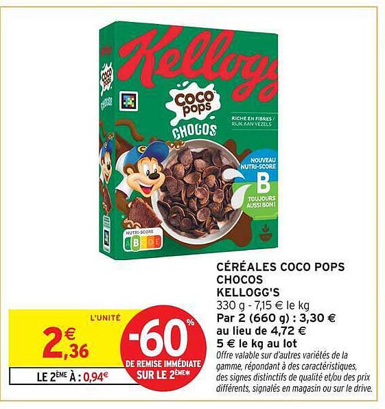 CÉRÉALES COCO POPS CHOCOS KELLOGG'S