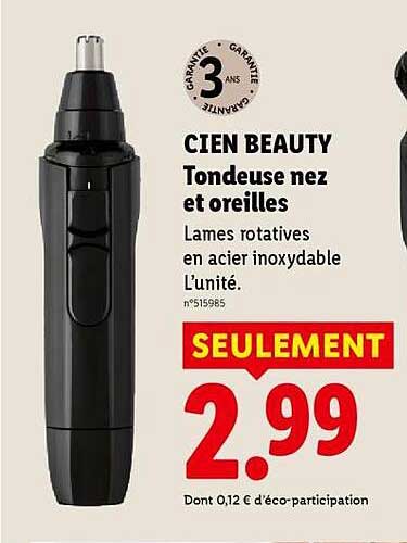 CIEN BEAUTY Tondeuse nez et oreilles