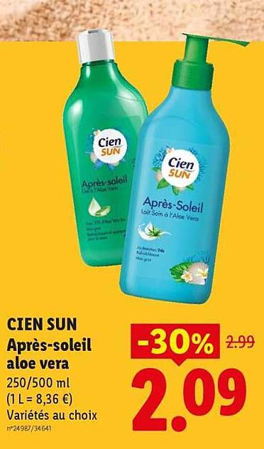 CIEN SUN Après-soleil aloe vera 250/500 ml