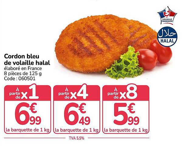 Cordon bleu de volaille halal
