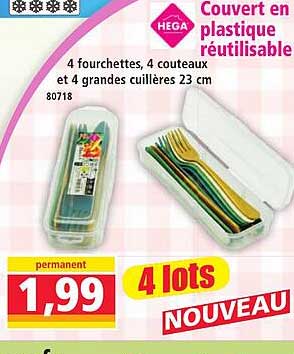 Couvert en plastique réutilisable
