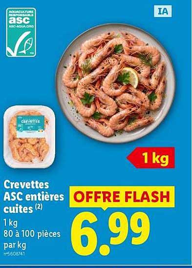 CREVETTES ASC ENTIÈRES cuites