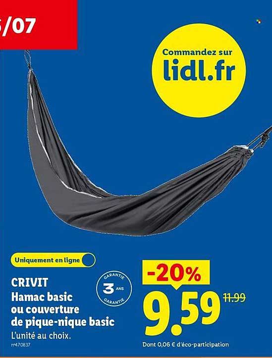CRIVIT Hamac basic ou couverture de pique-nique basic