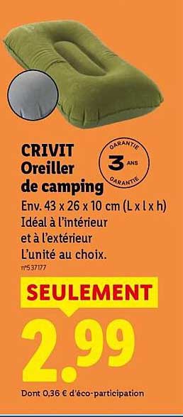 CRIVIT Oreiller de camping